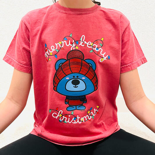 Merry Beary Christmas Bear T-shirt, Premium Kids Crewneck T-shirt, Gift For Kids, Holiday Gifts, Youth/Kids T-shirt
